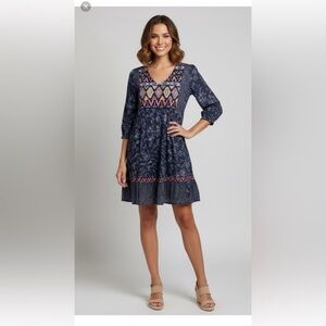 Sundance Talulah Embroidered Ruffled Boho Tiered Sun Dress M